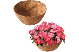 LCHUANG Coco Liners for Planters - 2 Pack 14 Inch Round Hanging Basket Liners, 100% Natural Coconut Fiber Replacement Liners for Hanging Baskets Planters Flowers, Plants, Vegetables (14'' Pack of 2)