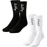 GroomBrideGifts Couple Socks Set for Mr & Mrs, Engagement Gifts for Bride and Groom, Hubby and Wifey Wedding Gift Crew Socks
