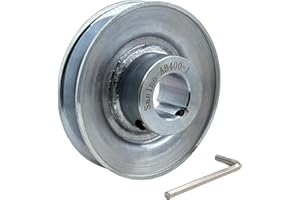 Saelno AB400-1 Single Groove Web Sheaves,v Belt Pulley 4" OD 1 inch bore,Motor Pulley Carbon Steel for A B 5L 4L V-Belts