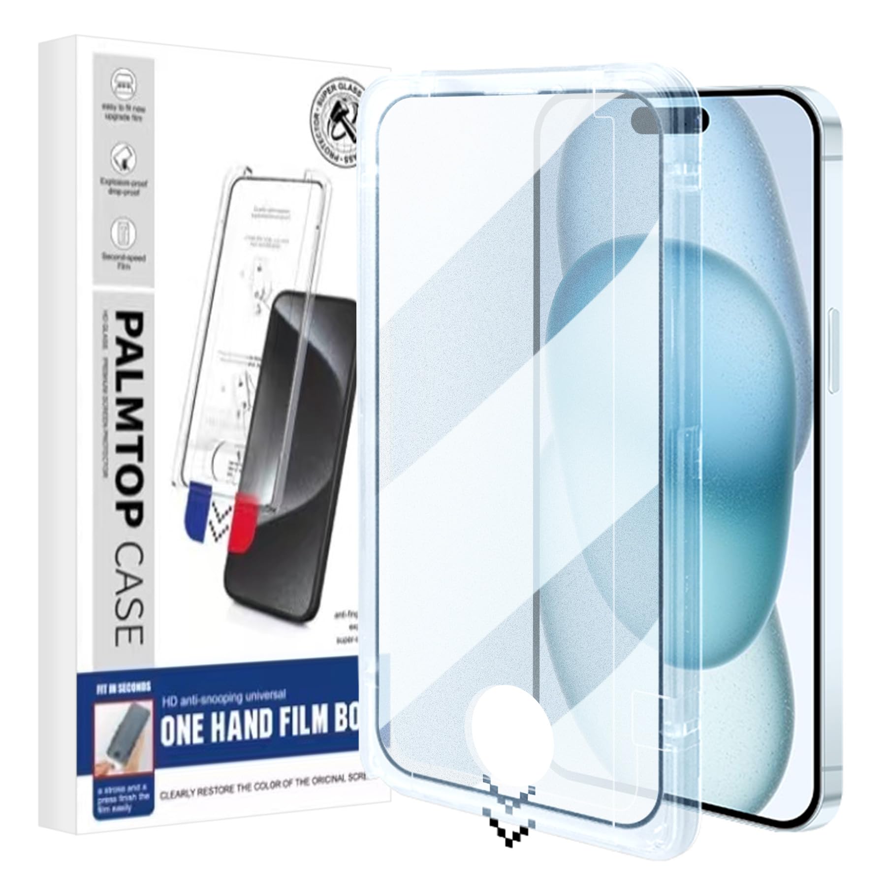 ZCDAYE 2 Pack Screen Protector for iPhone 15 6.1 inch, Tempered Glass Film with Easy Installation Tool [Impact-Protection][Full Coverage][Case-Friendly][HD Clear], iPhone 15 Film