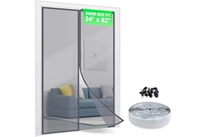 TheFitLife Fiberglass Magnetic Screen Door - Heavy Duty Mesh Curtain with Full Frame Hook and Loop Powerful Magnets That Snap