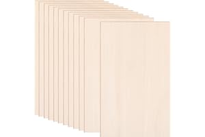 POJAH 12 Pack Basswood Sheets 12 x 8 x 1/13 Inch Thin Plywood Balsa Wood Boards for Crafts, Laser Cutting, Wood Burning and Drawing