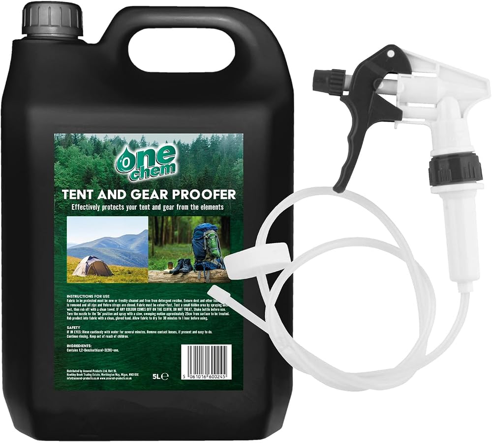 One Chem Tent and Gear Waterproof 5 Litre Spray with Long Hose Trigger