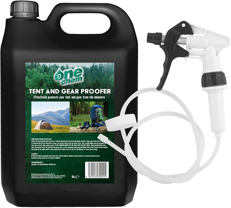 One Chem Tent and Gear Waterproof 5 Litre Spray with Long Hose Trigger