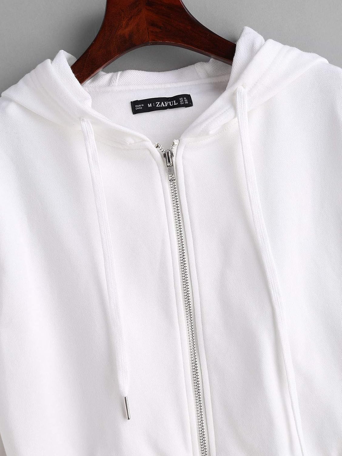 white cropped jacket zip up