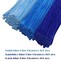 Swpohrat 300 Pieces Shades of Blue Pipe Cleaner