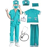 Puteraya 6 Pcs Kids Animal Doctor Costume Set Veterinary Dress Up Clothing for Kids Career Day Halloween Role Cosplay