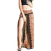 Orient Trail Womens Palazzo Slit Leg Wide Leg Wrap Pants Casual Beach Boho Hippie Bohemian Pilates Flowy Pants Sizes 2-18