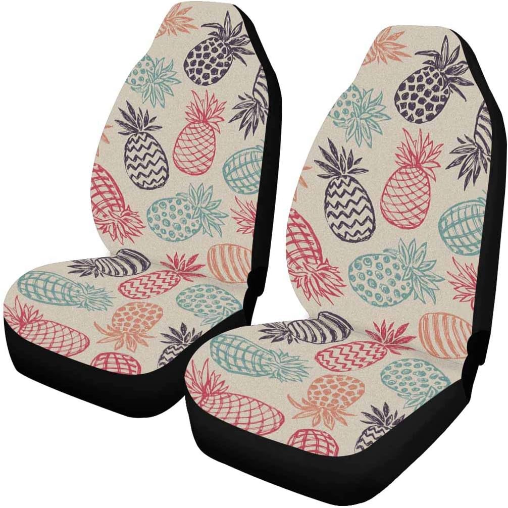 INTERESTPRINT Front Seat Covers 2 pc,Vehicle Seat Protector Car Mat Covers, Fit Most Cars, Sedan, SUV, Van