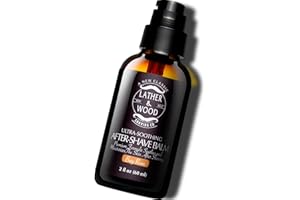 LATHER & WOOD SHAVING CO Lather & Wood Aftershave Balm - Aftershave Lotion for Men with a Classic Bay Rum Scent