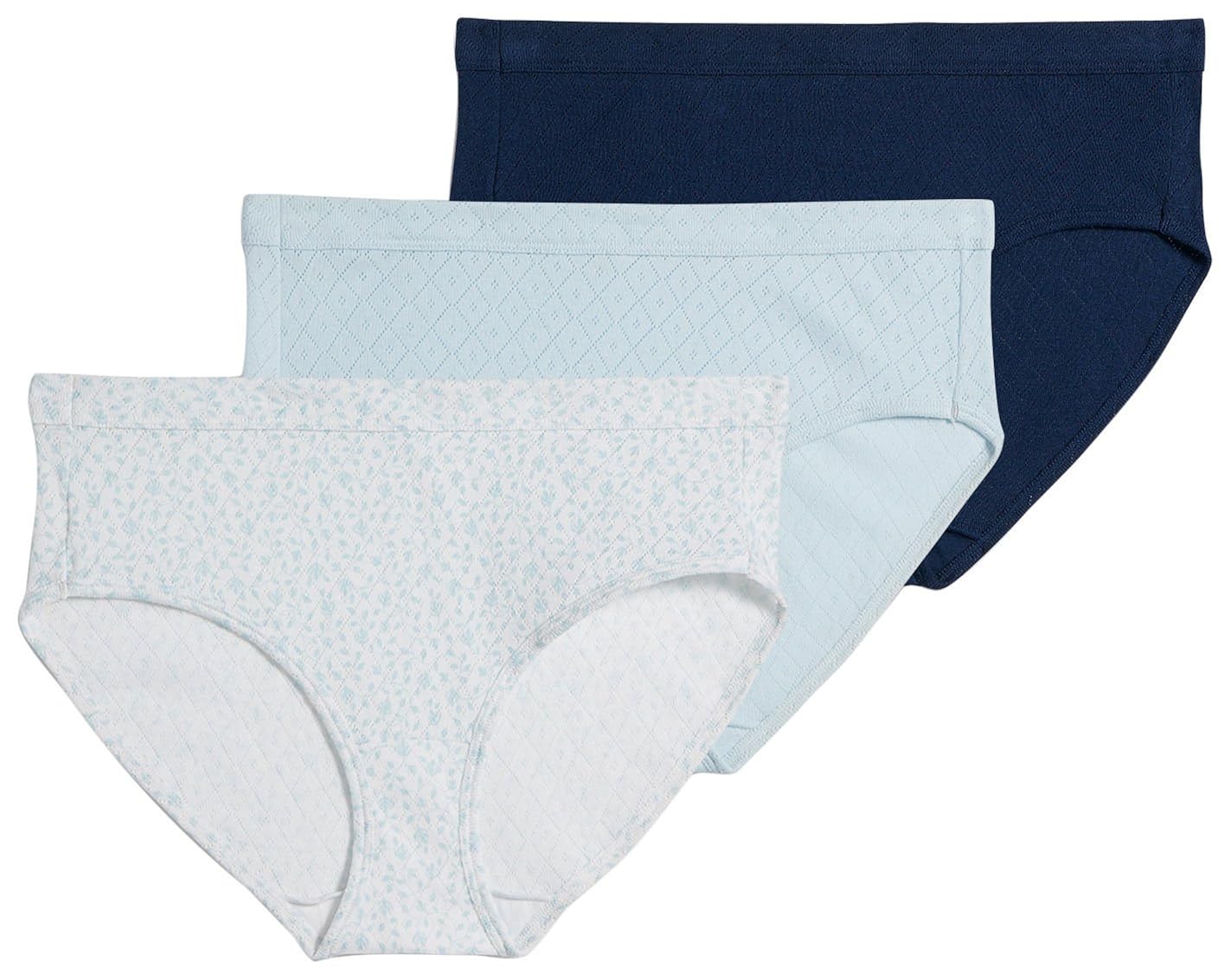Jockey 3PK Elance Breathe Hipster Panties 1540 6 Blue/Multi at Amazon