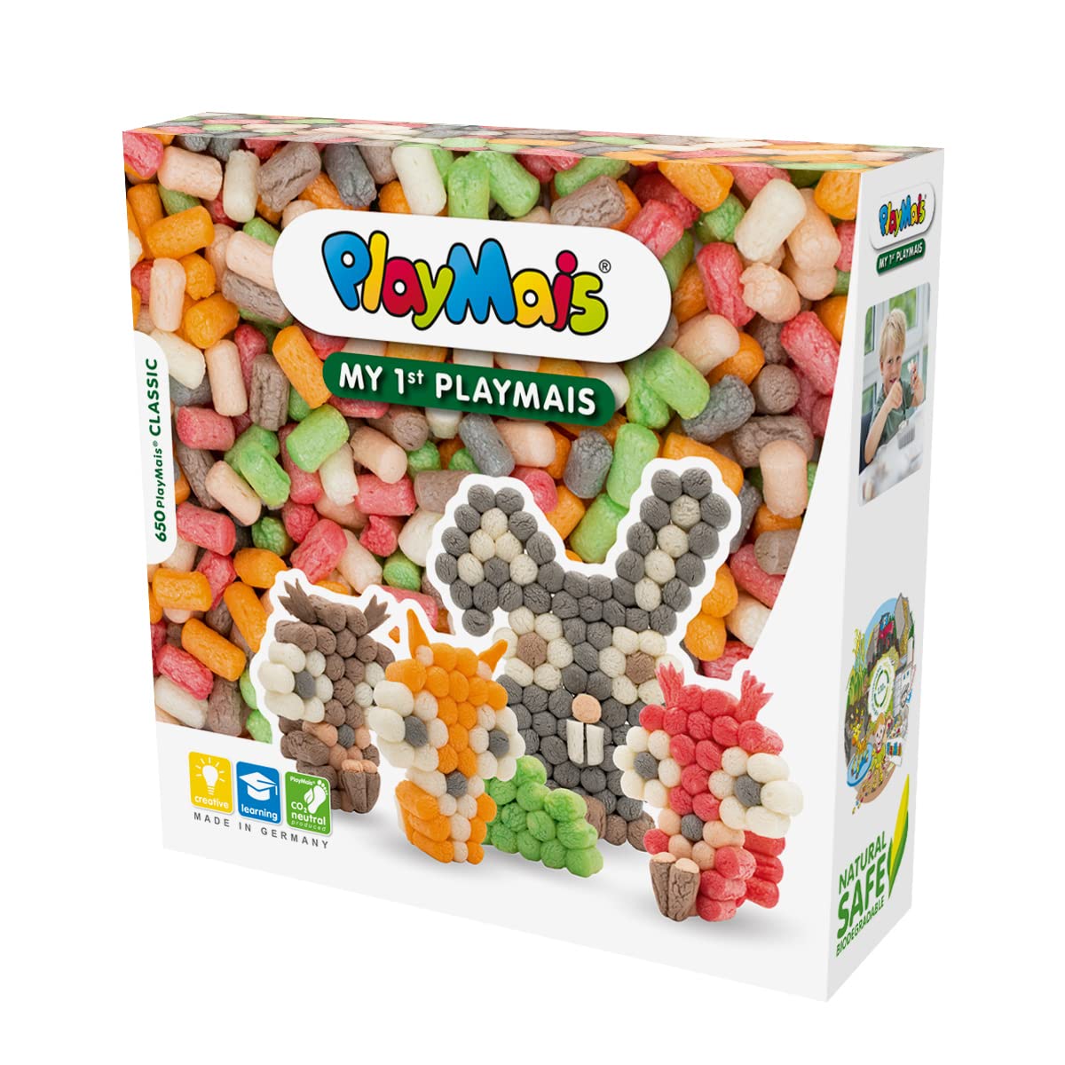 PlayMais BASIC “My 1st Playmais” starter craft kit for kids from 3 years | natural toy with 650 pieces | stimulates creativity & motor skills | perfect gift for girls & boys | Made in Germany