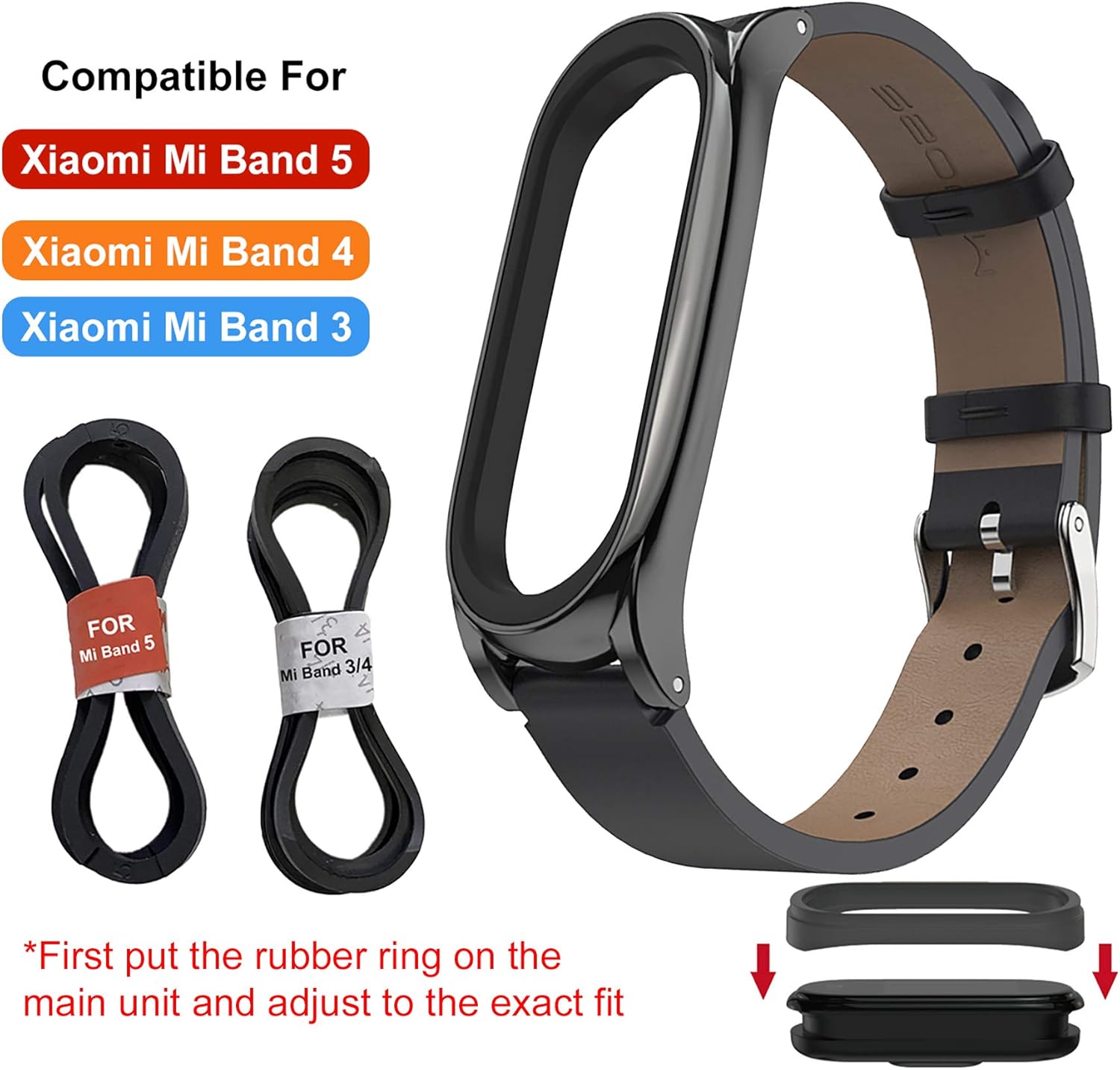 BDIG Correa de Mi Band 6 Mi Band 5 Correas Repuesto para Xiaomi Mi Band 6/5/4/3 Pulsera de Cuero Agradable Reemplazo Correas para Mi Band 6/5 (No ...