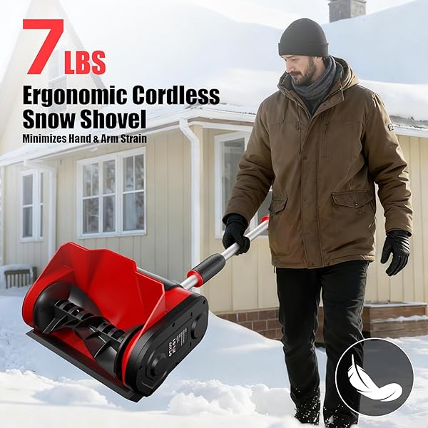 CORDLESS SNOW SHOVEL COMPATIBLE WITH MILWAUKEE 18V BATTERY, 12″ ELECTRIC SNOW BLOWER WITH 20FT MAX THROW & ADJUSTABLE HANDLE & SAFETY SWITCH, SNOW THROWER FOR DRIVEWAY, DECK, PATIO, STEPS (TOOL ONLY)