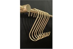 Solid Copper Brass S Hooks Pan Pot Holder Rack Hooks Hangers Round-End S Shaped Hooks for Hanging Coffee Mugs Kitchenware Ute