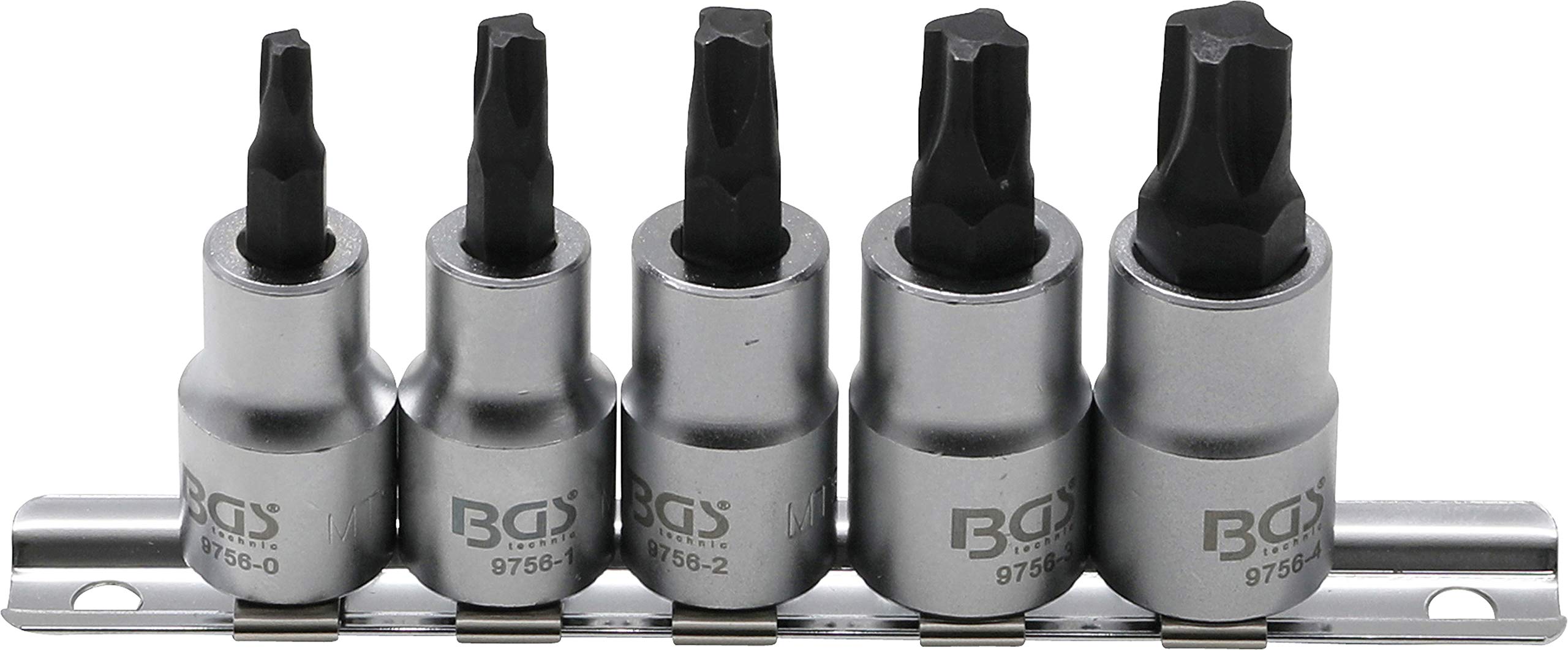 BGS 9756 | Bit Socket Set | 10 mm (3/8") Drive | 4-point Profile (for MTS-Mortorq) MTS0 - MTS04 | 5 pcs.
