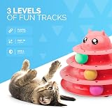 FurDreams Roller Ball Interactive Pink 3 Level Cat Toy Puzzle Tower view 4