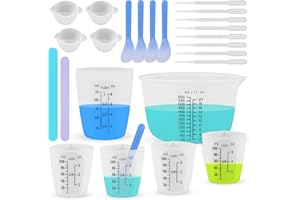 SWIGRANCE Silicone Resin Mixing Measuring Cups for Resin Supplies, Easy-to-Read Marks, 600ml/20oz Bowl, 250 & 100ml Thickened