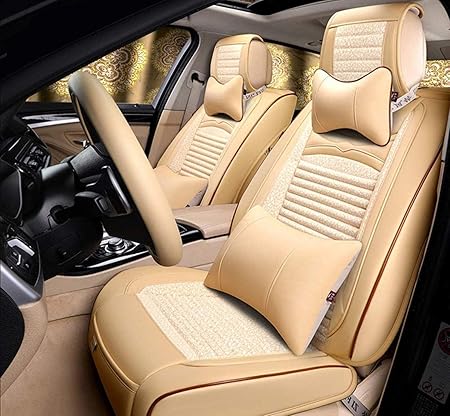Amazon カーシートクッション Vw用シートカバーユニバーサル車puレザー通気性レザーフロントリア Bmw E46 E60 E90アウディa3 のb8 カーシートプロテクター Color B シートクッション 車 バイク