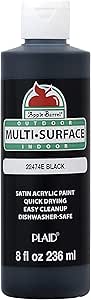 Apple Barrel Multi-Surface Paint in Assorted Colors (8 oz), Black
