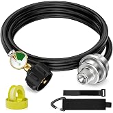 NUPICK Propane Fuel Filter F273699 With Hose | 6FT Propane Hose with Gauge for Mr.heater Buddy and Big Buddy,Connect to 5-40 Lb Propane Tanks