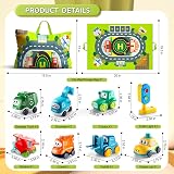 lerrbo 7 Vehicles with Cranes Toy Set for Toddlers Blue Traffic Light 1st view 6