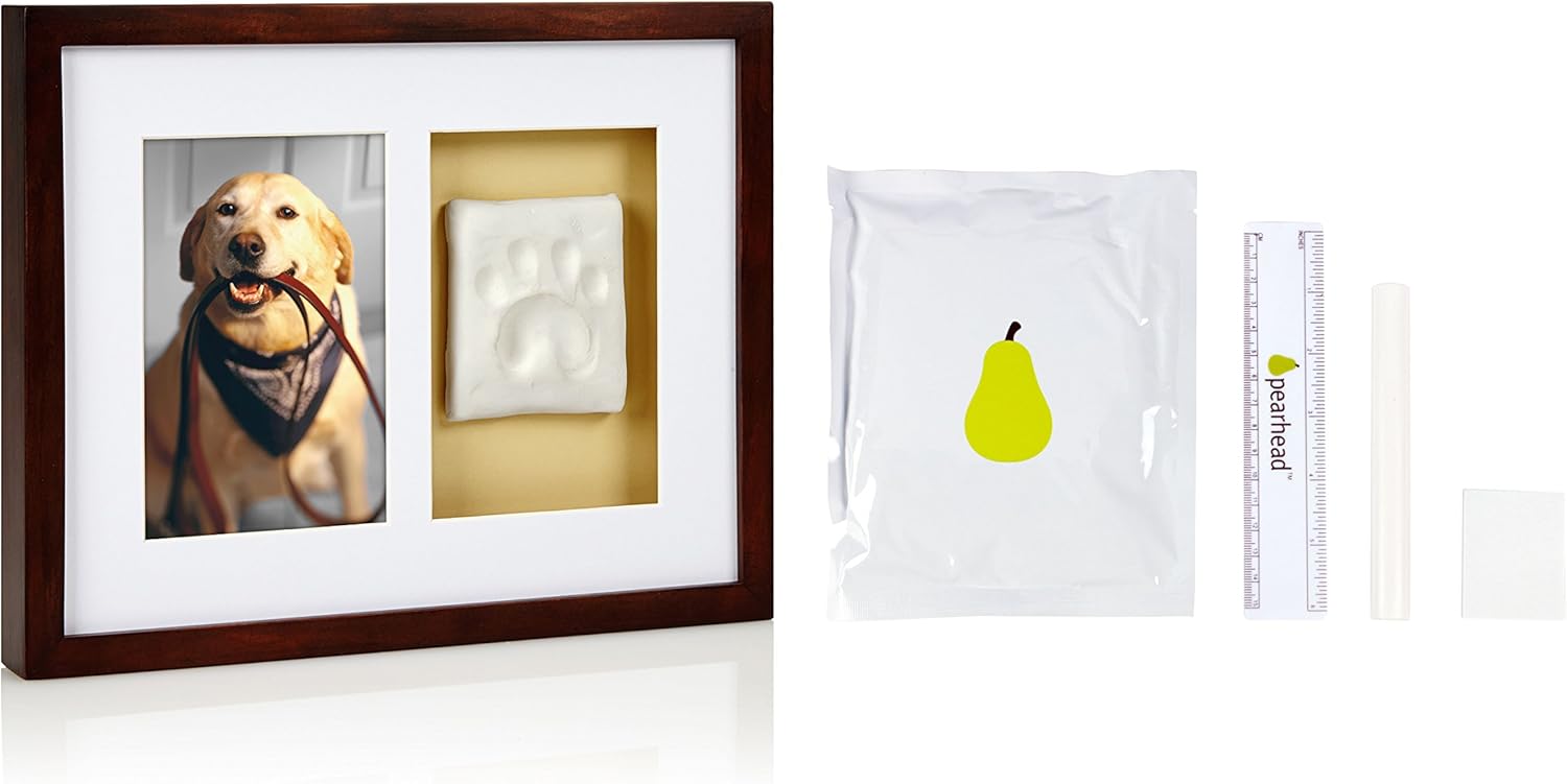 Pearhead Dog or Cat Paw Prints Wall Frame With Clay Imprint Kit, Pet Sentiment Keepsake, Memorial Picture Frame, Espresso - Image 3