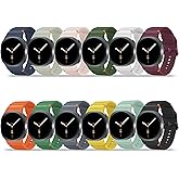 Bougraite 12 Pack Band Compatible with Samsung Galaxy Watch Ultra 47mm/8 7 FE 6 5 4 44mm 40mm/8 6 4 Classic 46mm 47mm 43mm 42mm/5 Pro 45mm/Active 2 Band for Men Women, No Gap Soft Silicone Sport Strap