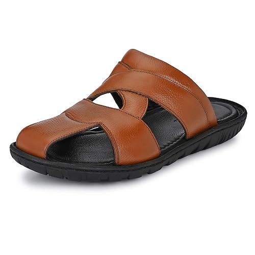 Men's Leather Flip Flops Thong Sandals