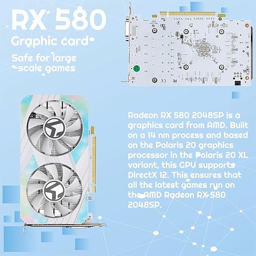 maxsun AMD Radeon RX 580 Graphics Card, 2048SP GDDR5 256 Bit Video