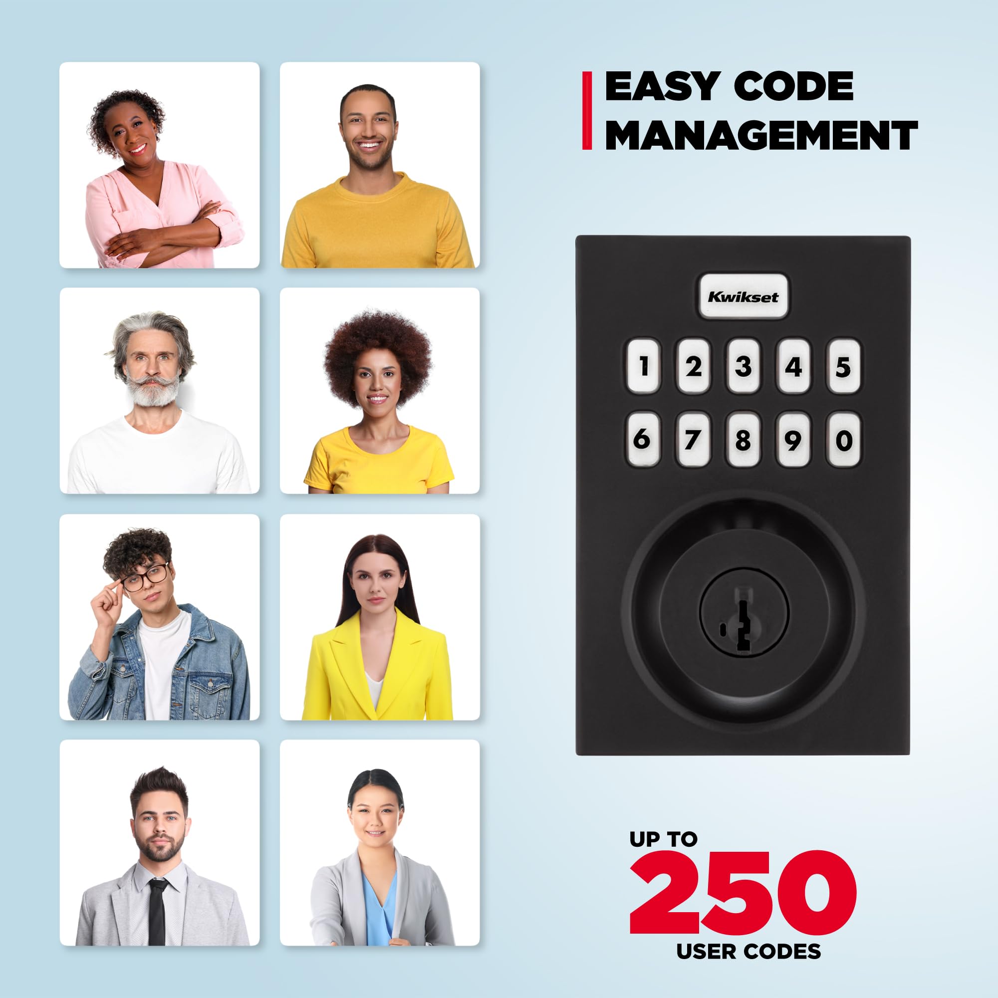 Kwikset HomeConnect 620 Z-Wave Long Range Enabled Keypad Smart Lock Convenient Keyless Entry, Customizable User Codes, Ring Alarm Compatible, Hub Required, Sold Separately Matte Black Contemporary