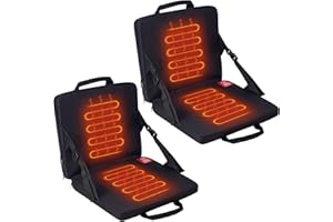 CHIEFINCH Foldable Heated Stadium Seats Cushion for Bleachers with Back,Portable USB Powered Heated Chair Pad for Adults for Outdoor Sports Events, Concerts, Camping, Fishing (Power Bank Not Included)