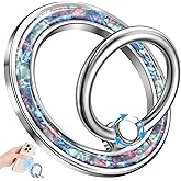 LISEVO Phone Ring Holder Compatible with MagSafe - Magnetic Cell Phone Grip Magnet Removable Finger Ring Grip Stand Cute Girly Kawaii Green Conch Design for iPhone 17 Pro Max 16 15 14 13 12 Series