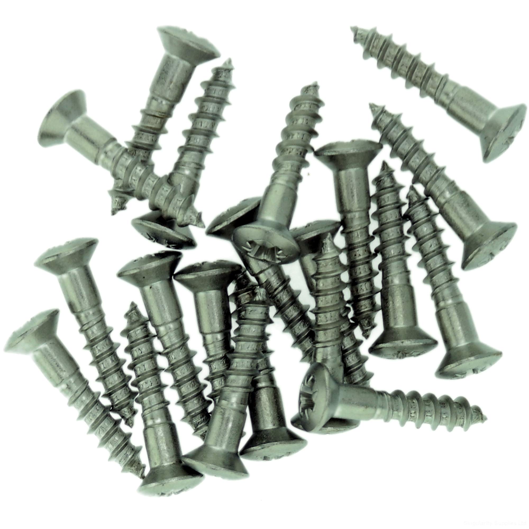 No.8 x 1.98 (4.0mm x 50mm) Pozi Raised Countersunk Wood Screw - Stainless Steel (A2) (Pack of 20)