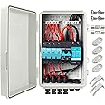 4 String Solar Combiner Box PV Combiner Box with Lightning Arreste, 63A Circuit Breakers and 15A Rated Current Fuse for On/Off Grid Solar Power System, IP65 Water Resistant