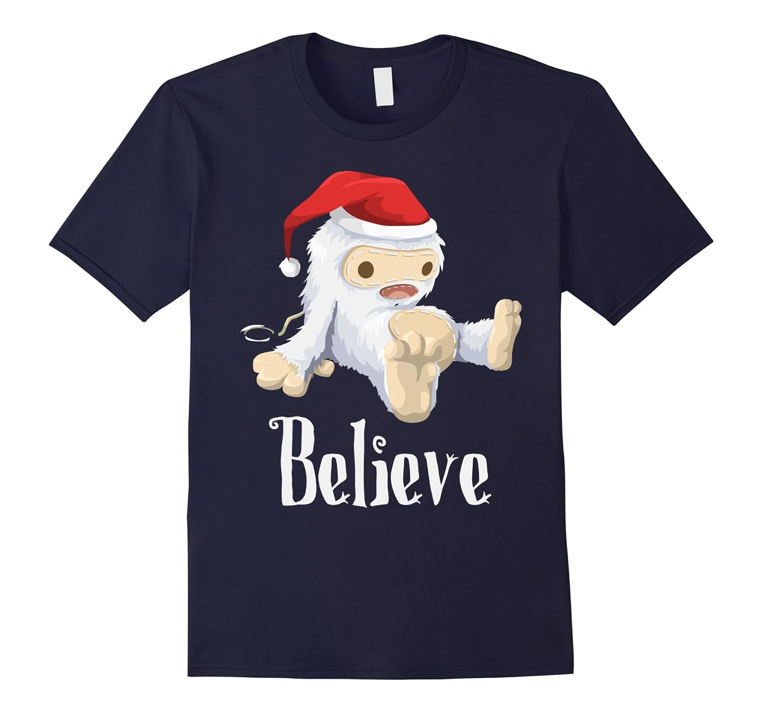 Cute Christmas Yeti Shirt for Boys and Girls Believe Santa T-ANZ