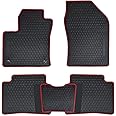 Megiteller Car Floor Mats Custom Fit for Toyota Prius 2016 2017 2018 2019 2020 2021 2022/2017-2022 Toyota Prius Prime Odorless Washable Heavy Duty Rubber (All Weather) Floor Liners Set red