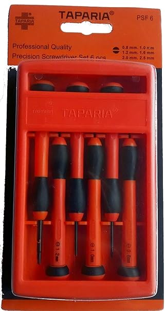 Taparia PSF6 Steel Precision Screw Driver Set (Orange, Pack of 6)