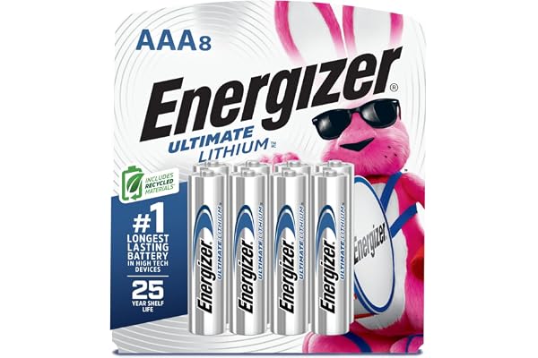 Energizer Ultimate Lithium AAA Batteries (8 Pack), Lithium Triple A Batteries