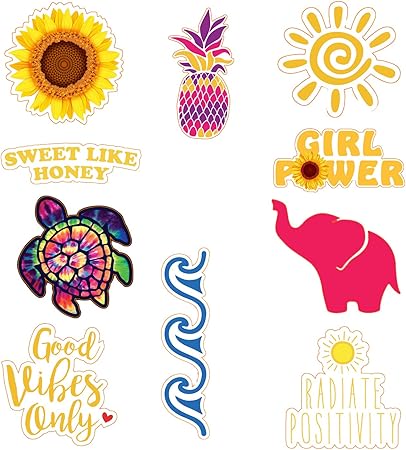 10 XLarge Cute Stickers, Elephant, Sea 