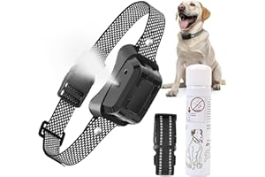 LIVELYLEAP Citronella Dog Bark Collar, Anti Bark Collar with 3 Adjustable Spray & Sensitivity Level [1 Citronella Spray Refill] Automatic No Shock Dog Barking Collar for Small Medium Large Dogs, Black&Grey