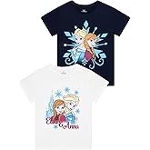 Disney Frozen Shirt 2 Pack, Anna and Elsa Girls T Shirts, Girls Shirts, Frozen T Shirt, Official Princess Merchandise
