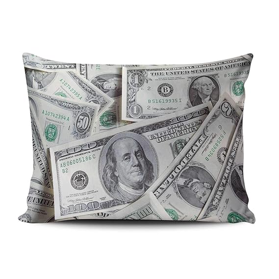 Us Dollar Currency Money Beautiful Design Cushion Case 18x18 Inch