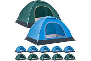 Woanger 10 Pack Bulk 2 Person Camping Tents for Homeless Lightweight Outdoor Tent with Rain Fly and Carrying Bag Waterproof Windproof Setup Pop Up for Homeless Camping Backpacking