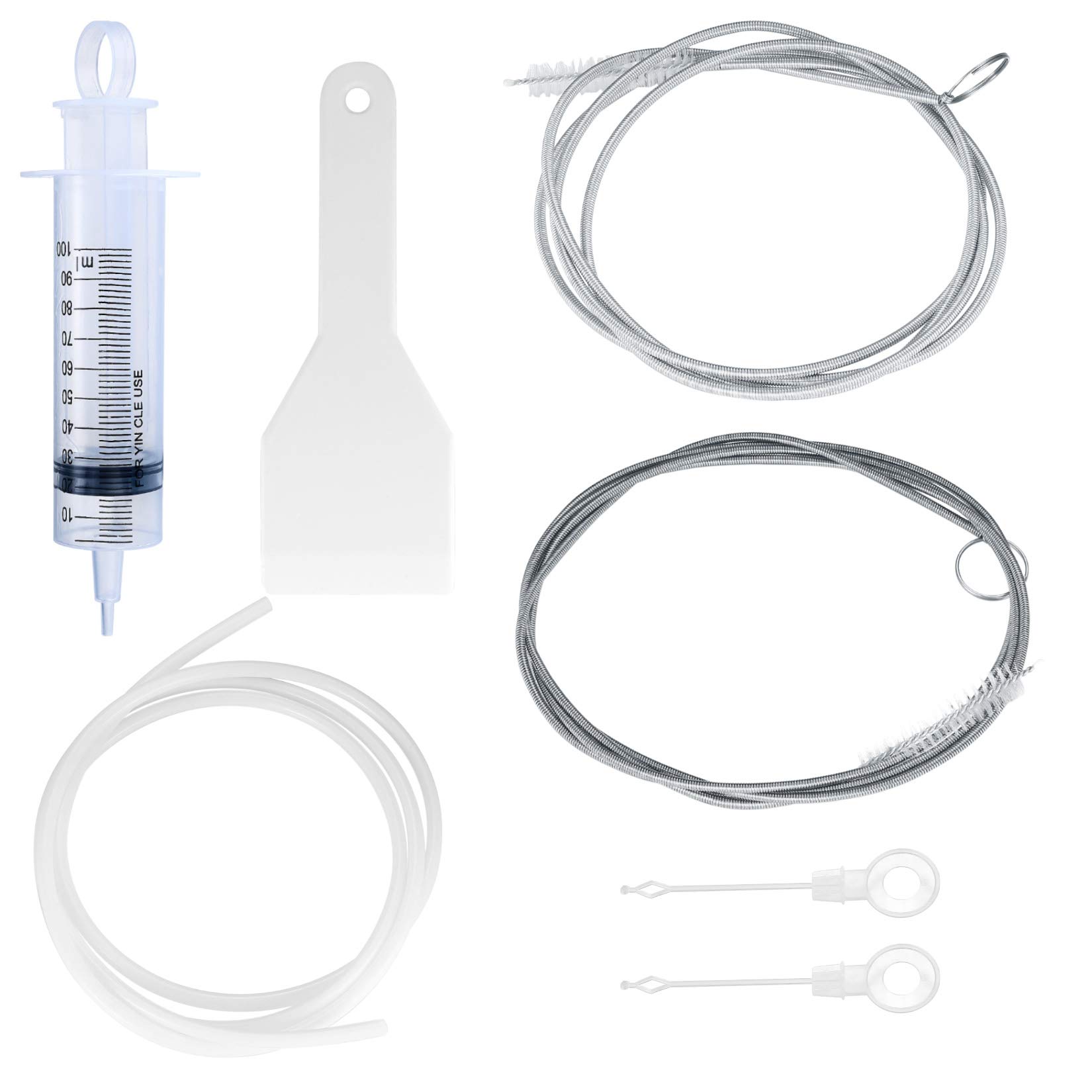 6 Pcs Refrigerator Drain Hole Remover Cleaning Brush Tool Kit, Long Flexible Fridge Scrub Brush Set, Pipe Hole Dredge Device Cleaning Tool for Kitchen Home Drain Pipe