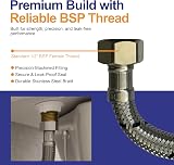WRAS 15mm Flexible Hose Pack 2 x 15mm x 1/2in Flexible Tap Connector 300mm view 2