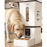 Automatic Dog Feeder Large Breed: 12L/50 Cup Capacity for Kibble up to 20mm | Anti-Clog Dog Food Dispenser - HD 1080P Camera for Remote Mealtime Check-Ins - WiFi App Scheduling Easy Setup by Yakry