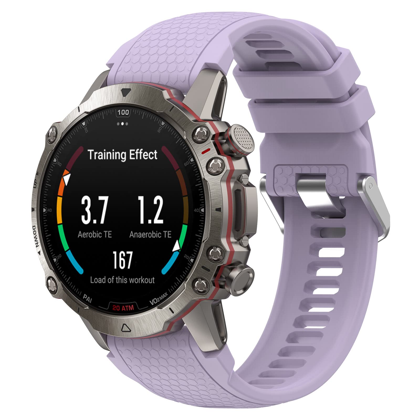 Miimall Compatible with Amazfit Falcon Strap, 22mm Quick Fit Band Breathable Lightweight Waterproof Adjustable Quick Release Soft Silicone Sport Replacement Wristband for Amazfit Falcon-Purple