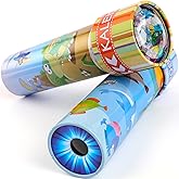 iKeelo Classic Tin Kaleidoscopes 2 Pack, Discover Hidden Animals, Crystal Clear View, Vintage Retro Toys in Gift Box