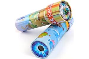 iKeelo Classic Tin Kaleidoscopes 2 Pack, Discover Hidden Animals, Crystal Clear View, Vintage Retro Toys in Gift Box